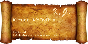 Kurutz Jónás névjegykártya